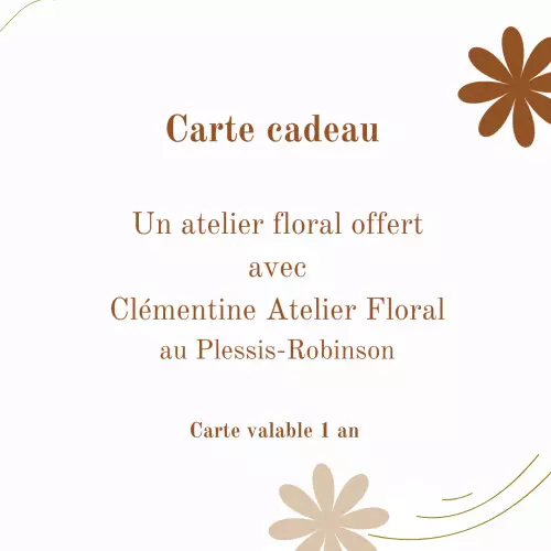 Carte cadeau pour un atelier floral avec Clémentine