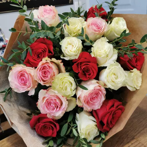 Bouquet de roses romantique